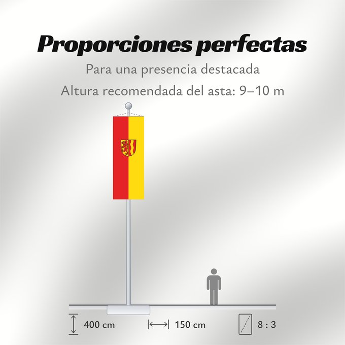 Proporciones de la bandera: Dettingen an der Iller (Württembergisches Allgäu Oberschwaben)