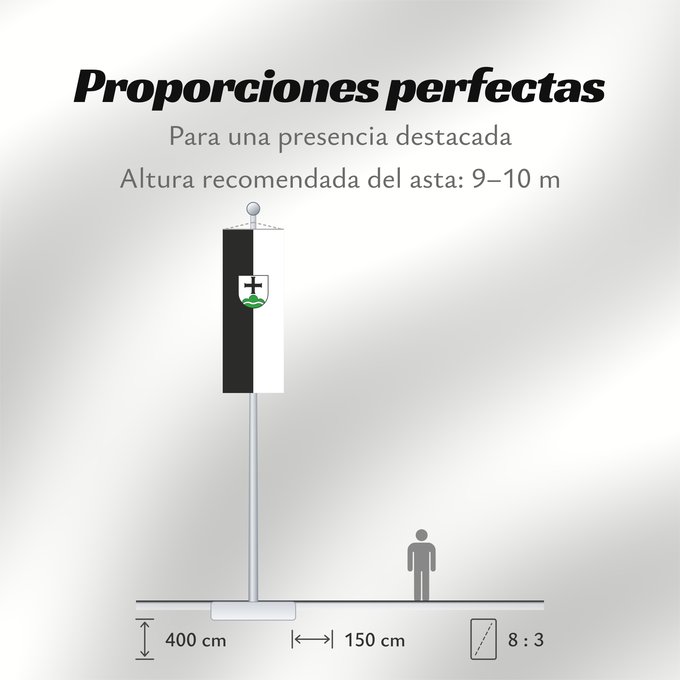 Proporciones de la bandera: Achberg (Württembergisches Allgäu Oberschwaben)