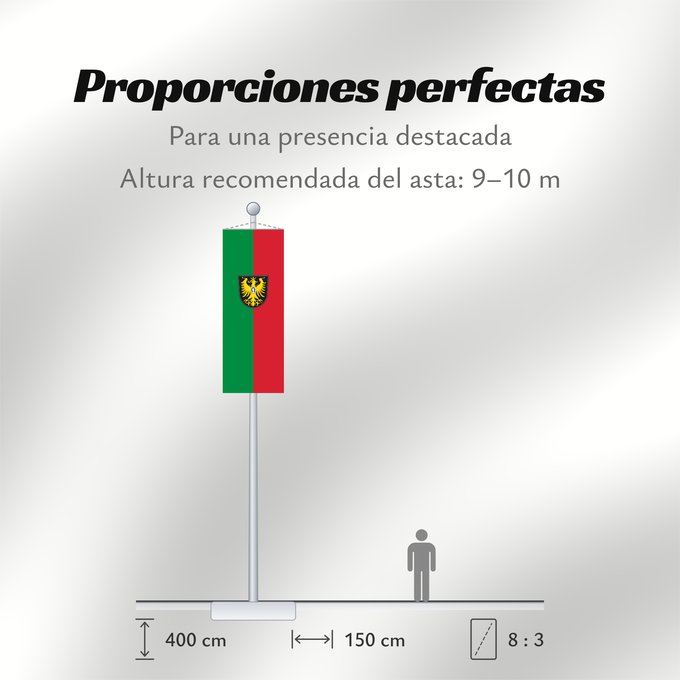 Proporciones de la bandera: Isny im Allgäu (Württembergisches Allgäu Oberschwaben)