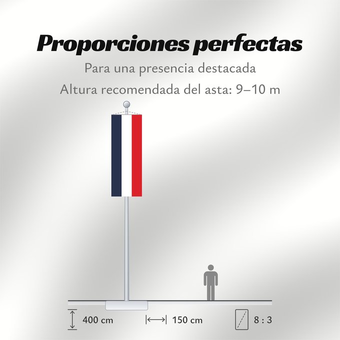 Proporciones de la bandera: France Francia Frankreich France in #002654, #FFFFFF, #CE1126