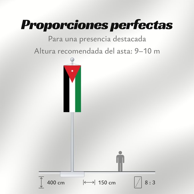 Proporciones de la bandera: Jordan Jordanie Jordania Jordanien Giordania Jordanië علم الأردن Jordanio Iordaniei Флаг Иордании Jordanije Ürdün