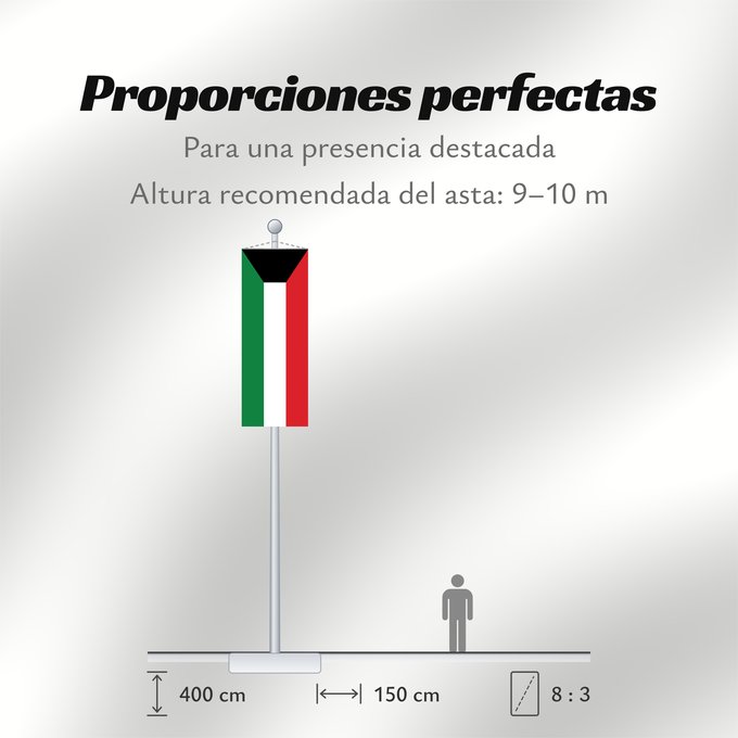 Proporciones de la bandera: Kuwait	Koweït	Kuwaitlabel QS Les