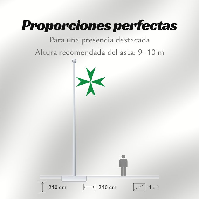 Proporciones de la bandera: Militärischer und Hospitalischer Orden des Heiligen Lazarus von Jerusalem