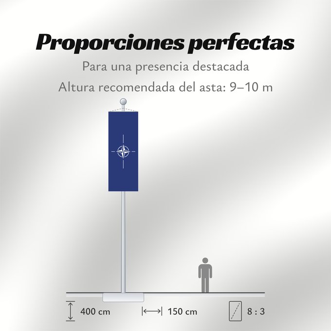 Proporciones de la bandera: NATO North Atlantic Treaty Organization NATO L Organisation du traité de l Atlantique nord OTAN Organización del Tratado del Atlántico Norte OTAN Organizazione/ North Atlantic Starts Treaty Dell Organizzazione del Trattato dell Atlantico del Nord NATO