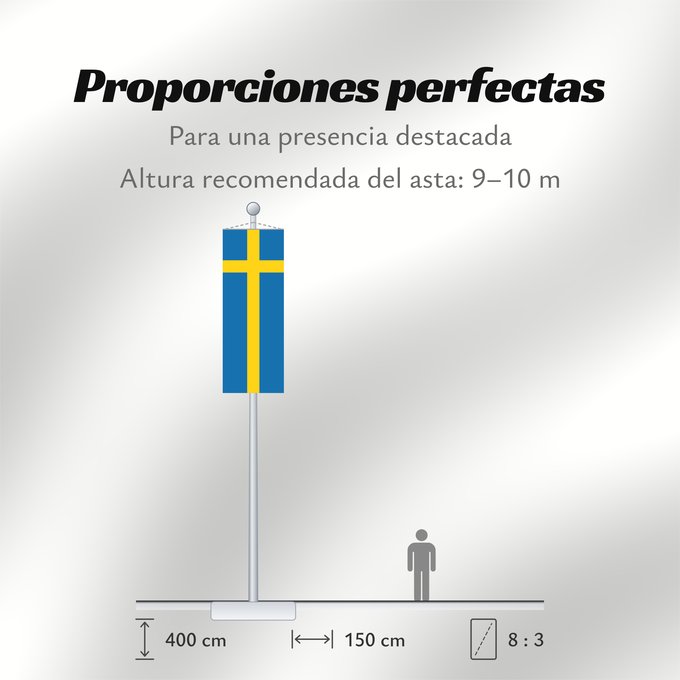Proporciones de la bandera: Sweden	Suède	Suecia	Schweden	Svezia