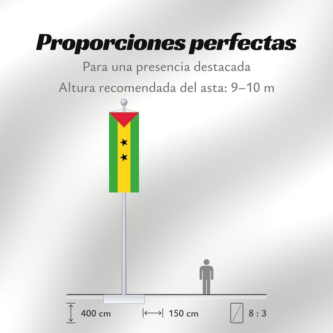 Proporciones de la bandera: Sao Tome and Principe Sao Tomé-et-Principe Santo Tomé y Príncipe São Tomé und Príncipe Sao Tome e Principe