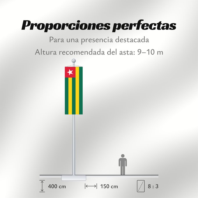 Proporciones de la bandera: Togo Vo Togo علم توغو Banniel Togo Togolando Togo lipp Togi Tògo Toge