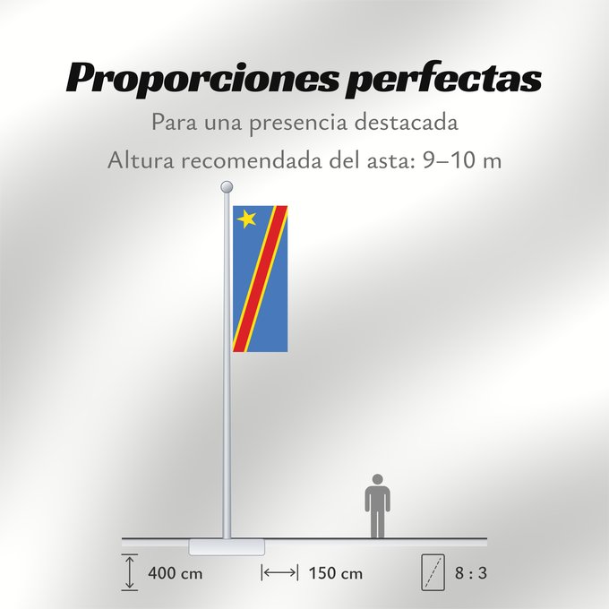 Proporciones de la bandera: Democratic Republic of the Congo	The national flag of the Democratic Republic of the Congo	La République démocratique du Congo	Rep. Dem. del Congo	Demokratischen Republik Kongo	Repubblica Democratica del Congo	Democratische Republiek Congo	علم جمهورية الك