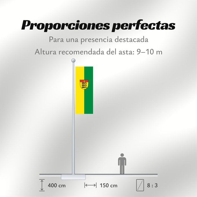 Proporciones de la bandera: Waldburg (Württembergisches Allgäu Oberschwaben)