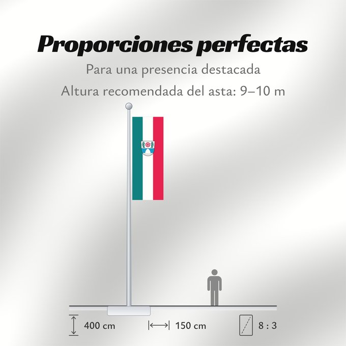 Proporciones de la bandera: Garching b.München, St (Münchener Umland)