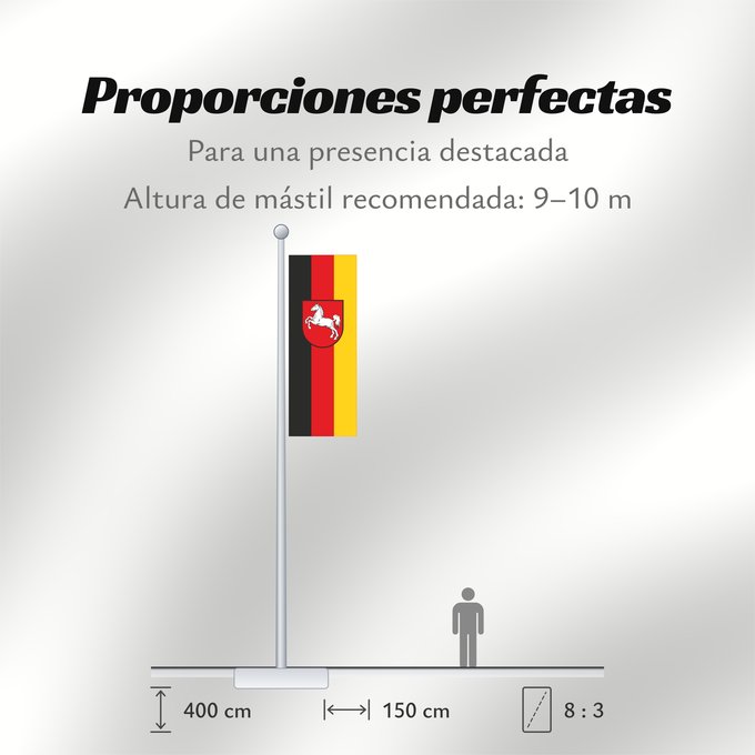 Proporciones de la bandera: Lower Saxony	Baja Sajonia	Niedersachsen	Bassa Sassonia