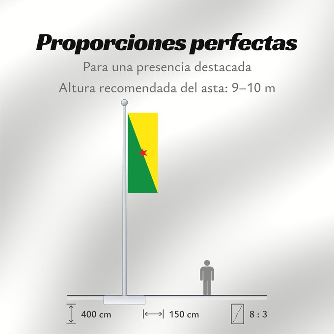 Proporciones de la bandera: French Guiana	Guyane	Guayana Francesa	Französisch-Guayana	Guyana Francese