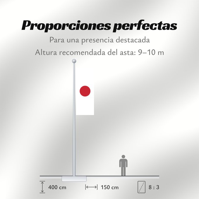 Proporciones de la bandera: Japan Japon Japón Giappone