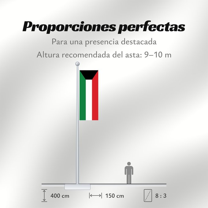 Proporciones de la bandera: Kuwait	Koweït	Kuwaitlabel QS Les