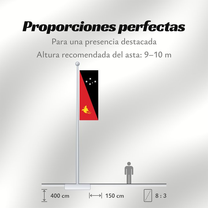 Proporciones de la bandera: Papua New Guinea	Papua New GuineaColours Pantone 186 C for red and 116 C for yellow	Papouasie-Nouvelle-Guinée	Papúa Nueva Guinea	Papua-Neuguineas	Papua Nuova Guinea	Papoea-Nieuw-Guinea	Papua-Nova Guiné	Papui-Nowej Gwinei	علم بابوا غينيا الجديدة	পাপুয়া নি