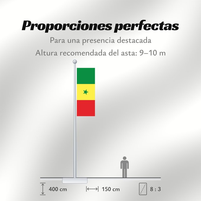 Proporciones de la bandera: Senegal Sénégal Senegalo پرچم سنگال Senegala