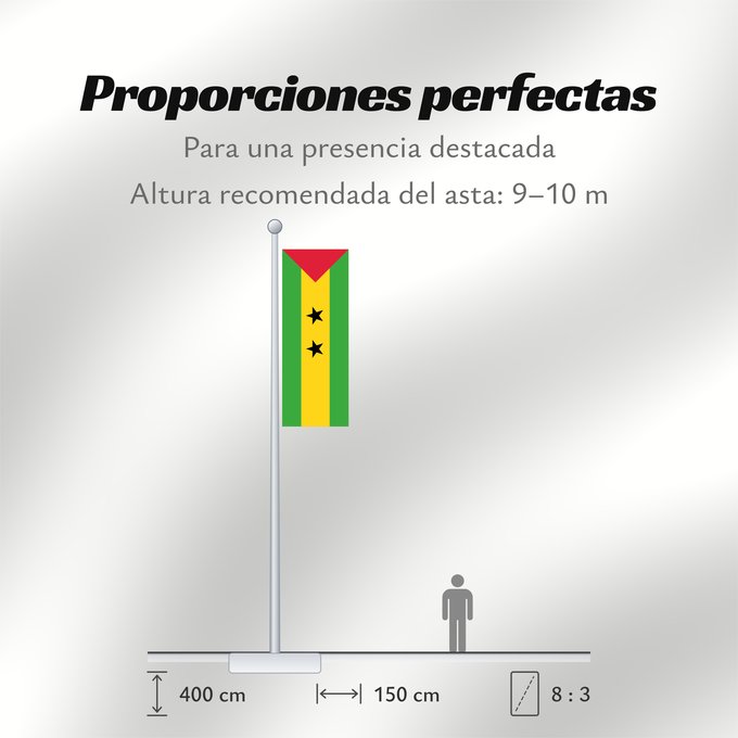 Proporciones de la bandera: Sao Tome and Principe Sao Tomé-et-Principe Santo Tomé y Príncipe São Tomé und Príncipe Sao Tome e Principe