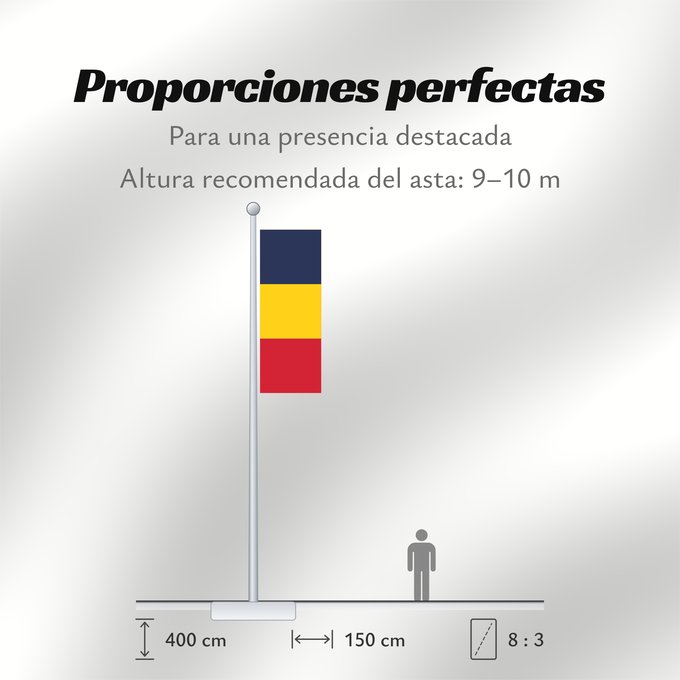 Proporciones de la bandera: Chad	National du Tchad	Chad. Proporción 2 3	Tschad	Ciad	Tsjaad	علم تشاد	Ĉado	Ciadului	Čada	Tchads