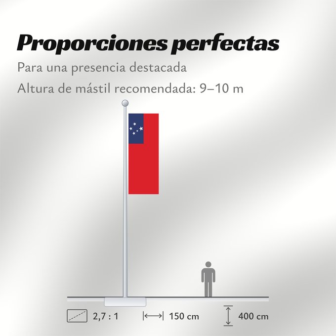 Proporciones de la bandera: Samoa	Pīwari o Hāmoa	Samoe	Fu‘a o Sāmoa