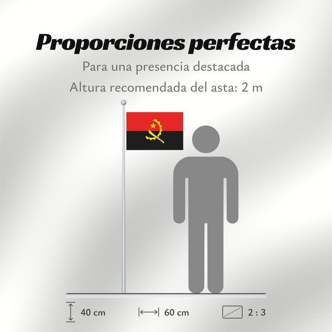 Proporciones de la bandera: Angola Dell Angola የአንጎላ ሰንደቅ ዓላማ علم أنغولا Angoly Σημαία της Αγκόλας پرچم آنگولا Angolan अंगोला ध्वज Bandel a Ngola Ala Angolayê Bɛndɛ́lɛ ya Angola Sainan i Angola Angolei Флаг Анголы Angole Angoola Seboko ye Angola Angolas அங்கோலா கொடி Mujeko ya Angola