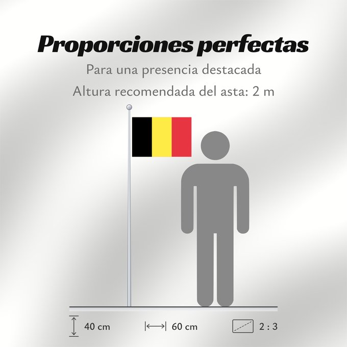 Proporciones de la bandera: Belgium civil The civil ensign and flag of Belgium Belgique Bélgica Belgien Belgio België in de verhouding 2 3, gebruikt als civiele vlag en de facto nationale vlag Belgii Belgiens Civilna zastava Belgije Флаг Бельгии