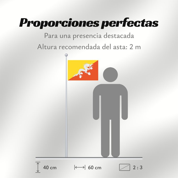 Proporciones de la bandera: Bhutan	Bhoutan	Bután	Butão	علم بوتان	ভূটানের পতাকা	ཧྥ་རན་ས་ཀྱི་དར་ཆ།	Bhutani lipp	Bhutanin	Watawat ng Bhutan	भूटान का ध्वज	Флаг Бутана	Butana	Bhutans	Bhutanu	ธงชาติ ประเทศภูฏาน