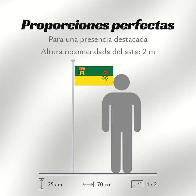 Proporciones de la bandera: Saskatchewan	Banniel proviñs Saskatchewan, Kanada