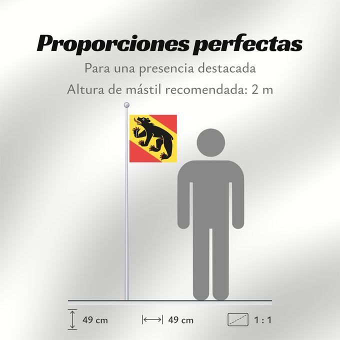 Proporciones de la bandera: Canton of Bern	Bern	Canton de Berne	Kantons Bern	Berna	Banniel Kanton Bern