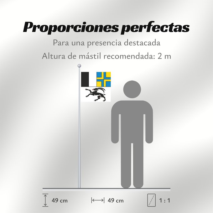Proporciones de la bandera: Graubünden (de), Grigioni (it)