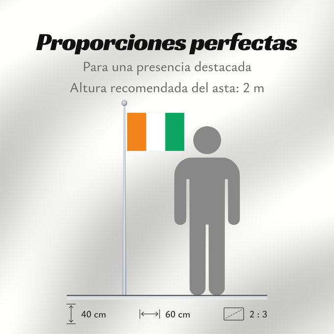 Proporciones de la bandera: Côte d'Ivoire