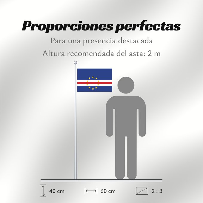 Proporciones de la bandera: Cape Verde	Cap-Vert	Cabo Verde	Kap Verde	Capo Verde	Kaapverdië  Cabo Verde	Zelenortskih otokov	Kap Verdes