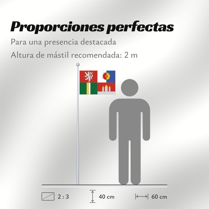 Proporciones de la bandera: South Bohemian Region	Région de Bohême du Sud	Südböhmische Region