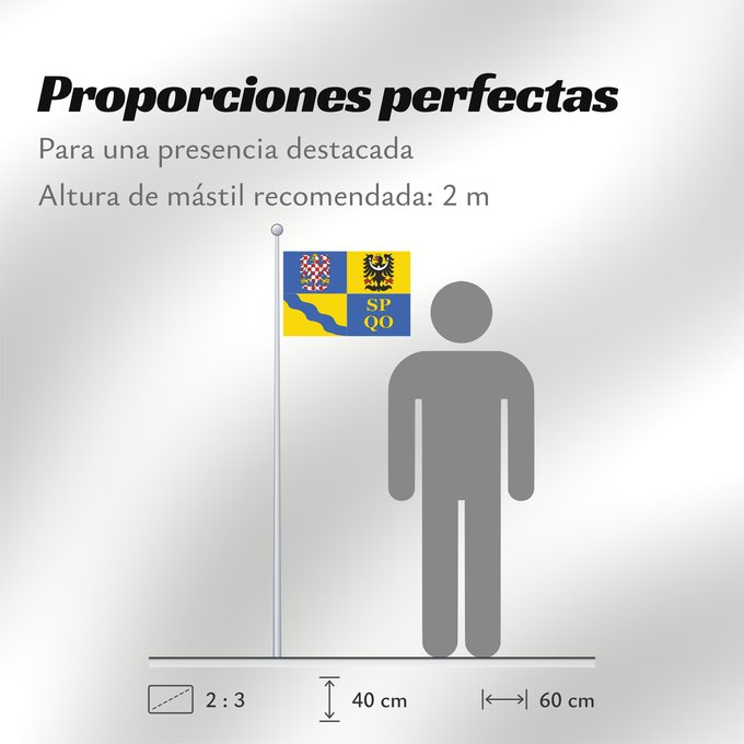 Proporciones de la bandera: Olomouc Region	Région d'Olomouc	Región de Olomouc	Region Olomouc	Olomouckého kraje