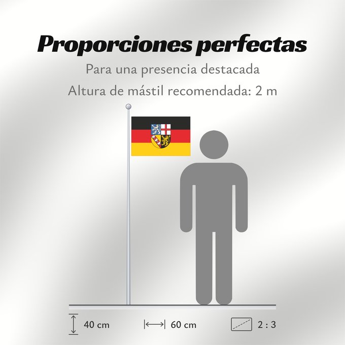 Proporciones de la bandera: Saarland	Sarre