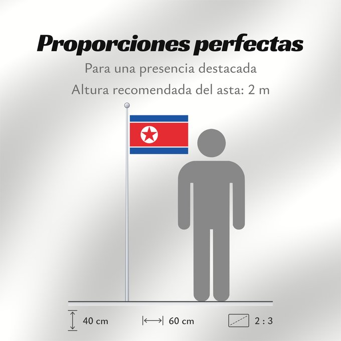 Proporciones de la bandera: North Korea	Korea (Democratic People's Republic) (North Korea)	Corée du Nord	Corea del Norte	Nordkorea	Corea del Nord	Noord-Korea	Coreia do Norte	Korei Północnej	Corea d o Norte	علم كوريا الشمالية	Национално знаме на Северна Корея	উত্তর কোরিয়ার জাতীয় পত