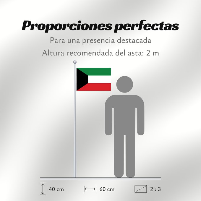 Proporciones de la bandera: Kuwait	Koweït	Kuwaitlabel QS Les