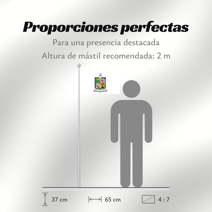 Proporciones de la bandera: Nuevo Leon	Nuevo León