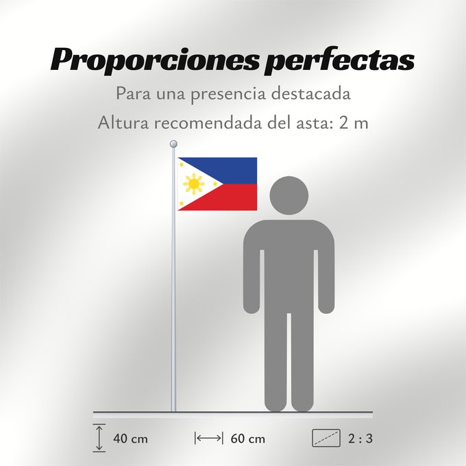 Proporciones de la bandera: Philippines	The national flag of the Philippines	Filipinas	Philippinen	Filippine	Filipijnen	علم فلبين	An nasyunal na bandera kan Filipinas	ফিলিপাইনের জাতীয় পতাকা	Ang nasodnong bandera sa Pilipinas	La nacia flago de la Filipinoj	Wagayway ti Filipinas	フィリピ
