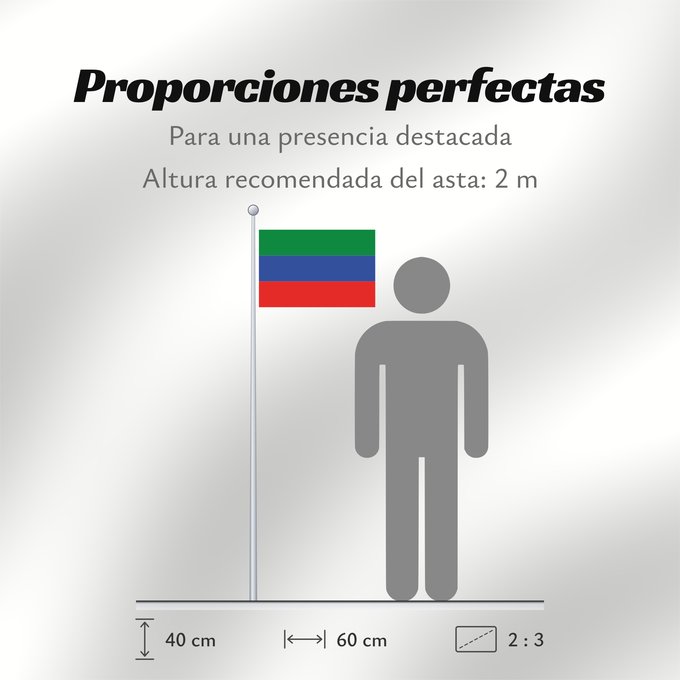 Proporciones de la bandera: FlagofDaghestan	Dagestan	République du Daguestan	República de Daguestán	 Republik Dagestan	Repubblica del Daghestan