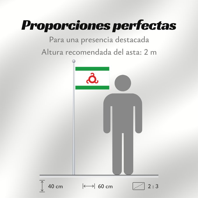 Proporciones de la bandera: Ingushetia Republic of Ingushetia Inguschetien Inguscezia Флаг Ингушетии