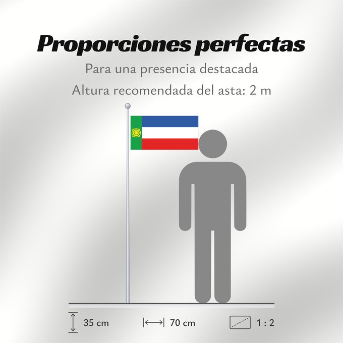 Proporciones de la bandera: Khakassia	Khakassia since 2003. Drawn by Fibonacci	 Khakassie ou République de Khakassie	Jakasia desde el 2003. Hecha por Fibonacci	Chakassien