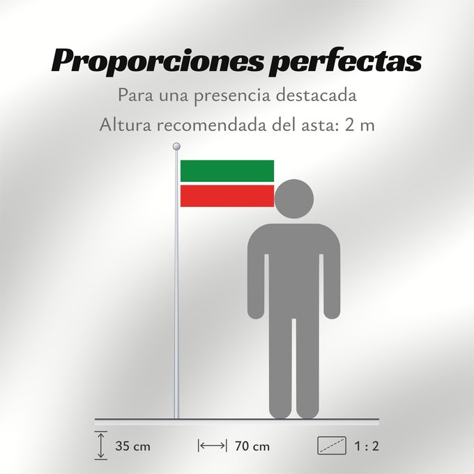 Proporciones de la bandera: Tatarstan Republic of Tatarstan Tatarstan ou République du Tatarstan Tartaristán Государственный флаг Республики Татарстан Татарстан Республикасының Дәүләт флагы Прапор Республіки Татарстан РФ