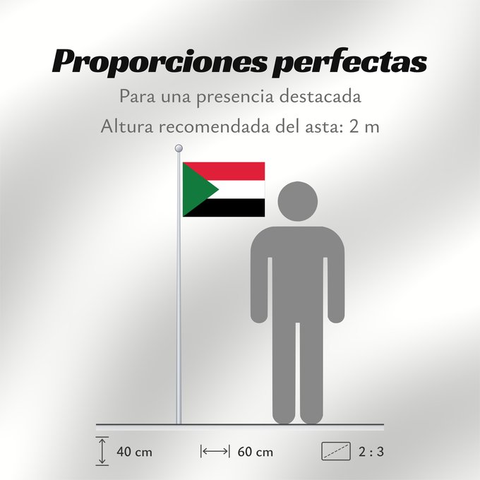 Proporciones de la bandera: Sudan Soudan Sudán Soedan علم السودان Sudans