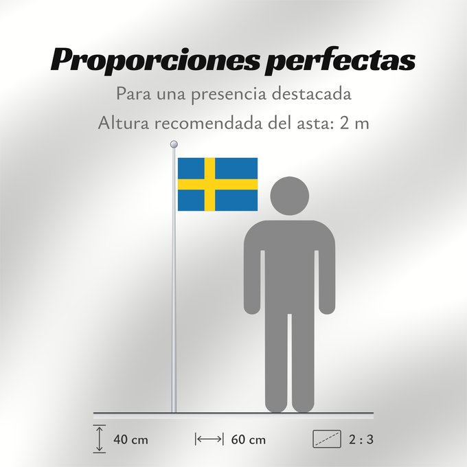 Proporciones de la bandera: Sweden	Suède	Suecia	Schweden	Svezia