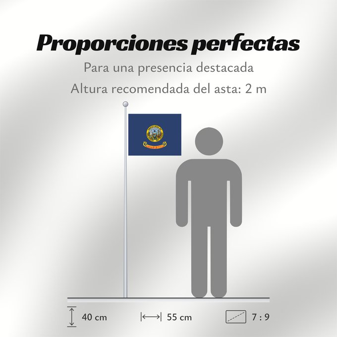 Proporciones de la bandera: Idaho	Idaho, from the xrmap flag collection 2.7	L Idaho	Dell Idaho	ᎠᏓᎰ ᎦᏓᏘ	De l Idaho	Ka hae ‘Ikahō	Idahi	Áadihoo Hahoodzo bidah naatʼaʼí	Флаг Айдахо	Američke savezne države Idaho