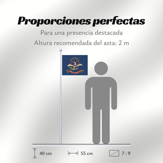 Proporciones de la bandera: North Dakota	Dakota du Nord	Dakota del Norte	North Dakotas	Dakota del Nord	ᏧᏴᏢ ᏓᎧᏓ ᎦᏓᏘ	Ka hae Kakoka ‘Ākau	Dacota Septentrionalis	Nord-Dakotas flagg	Náhookǫsjí Díkóodah Hahoodzo bidah naatʼaʼí	Флаг Северной Дакоты	Američke savezne države Severne Dakote	Пр