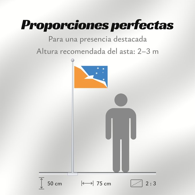Proporciones de la bandera: Provincia de Tierra del Fuego	Tierra del Fuego Province, Argentina	Province de Tierra del Fuego	provincia de Tierra del Fuego	Tierra del Fuego (Provinz)	Provincia di Terra del Fuoco