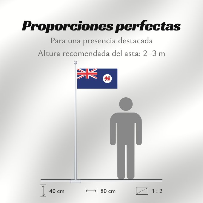 Proporciones de la bandera: Tasmania	Tasmanie	Tasmanien