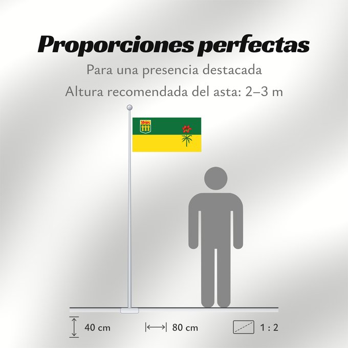 Proporciones de la bandera: Saskatchewan	Banniel proviñs Saskatchewan, Kanada