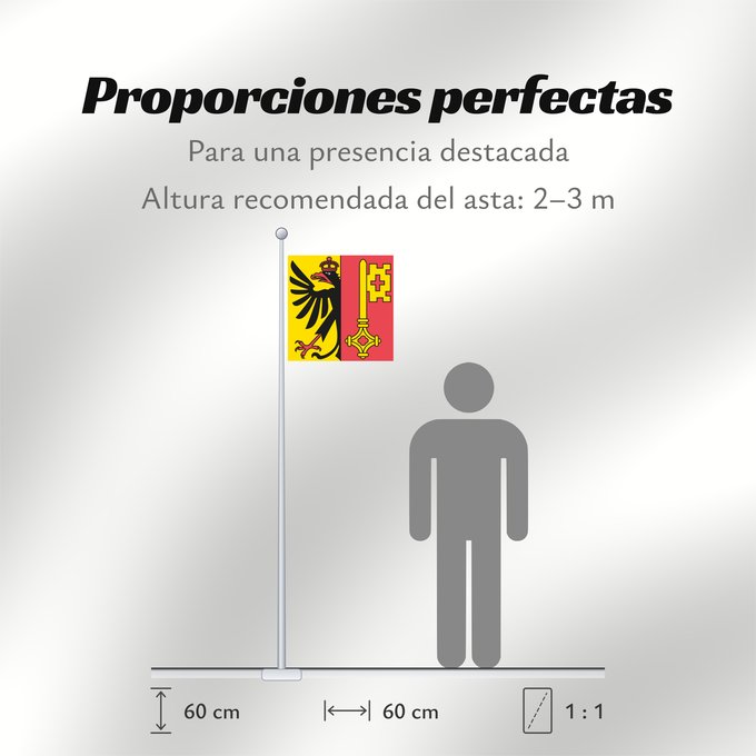 Proporciones de la bandera: Canton of Geneva	Canton of Geneva in Switzerland	Canton de Genève en Suisse	Ginebra	Republik und Kanton Genf	Repubblica e Cantone di Ginevra